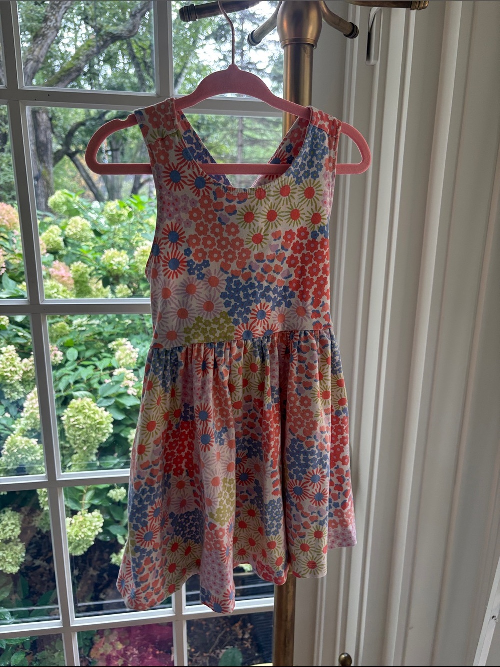 Hanna Andersson Girls Floral Tank Sundress - Pink, Blue, Green Multi